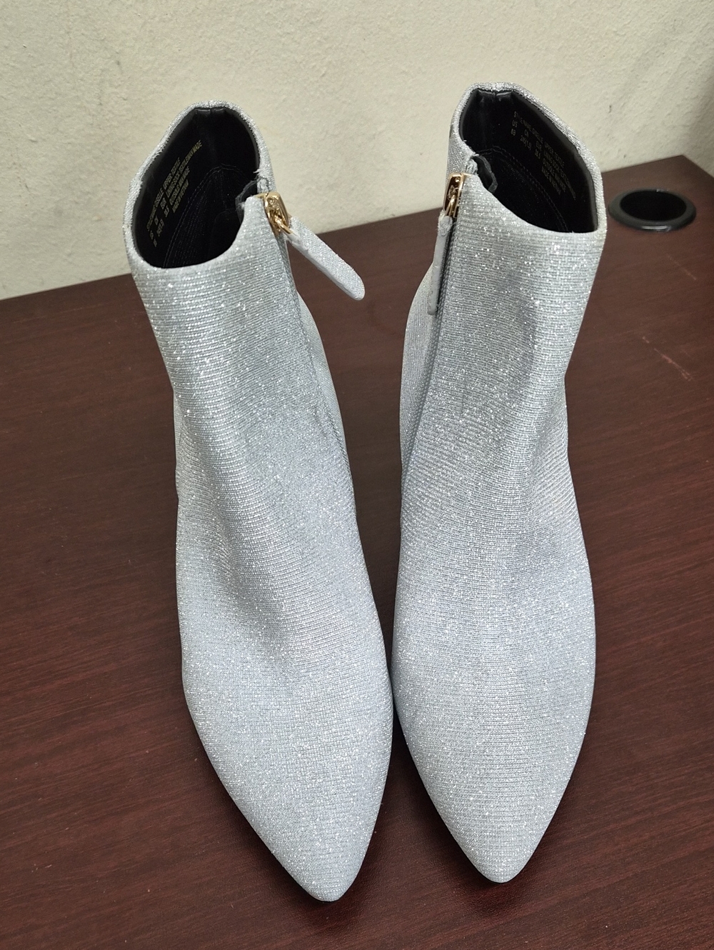 Kate Spade Sparkle Ankle Boots in Silver - Women's Block Heel Booties size 8